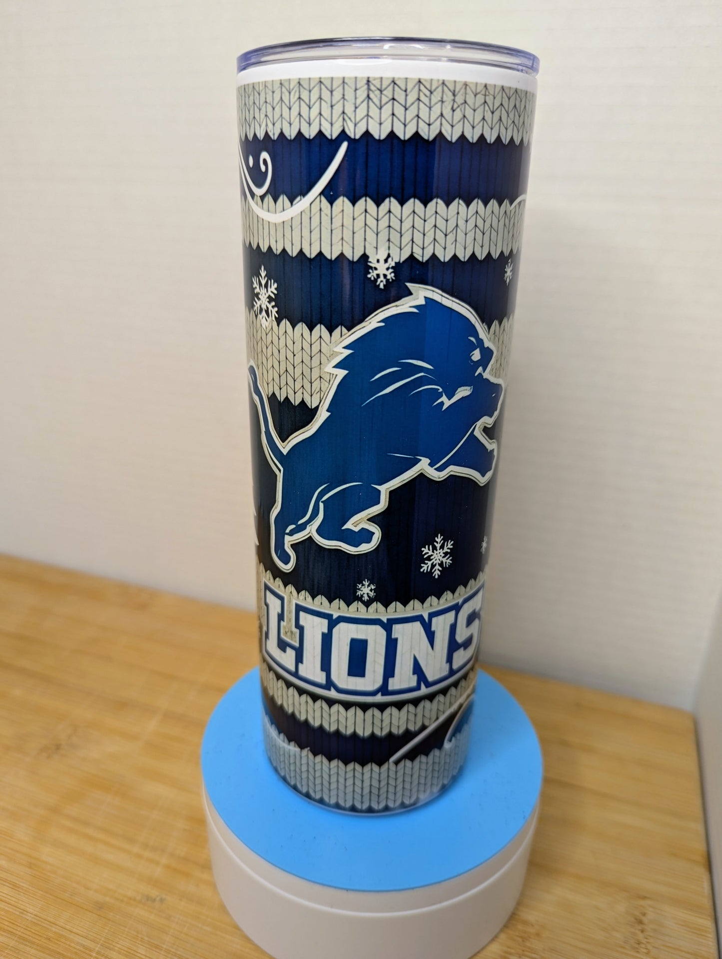 Stainless Steel Tumbler 20oz - Lions Knit Sweater