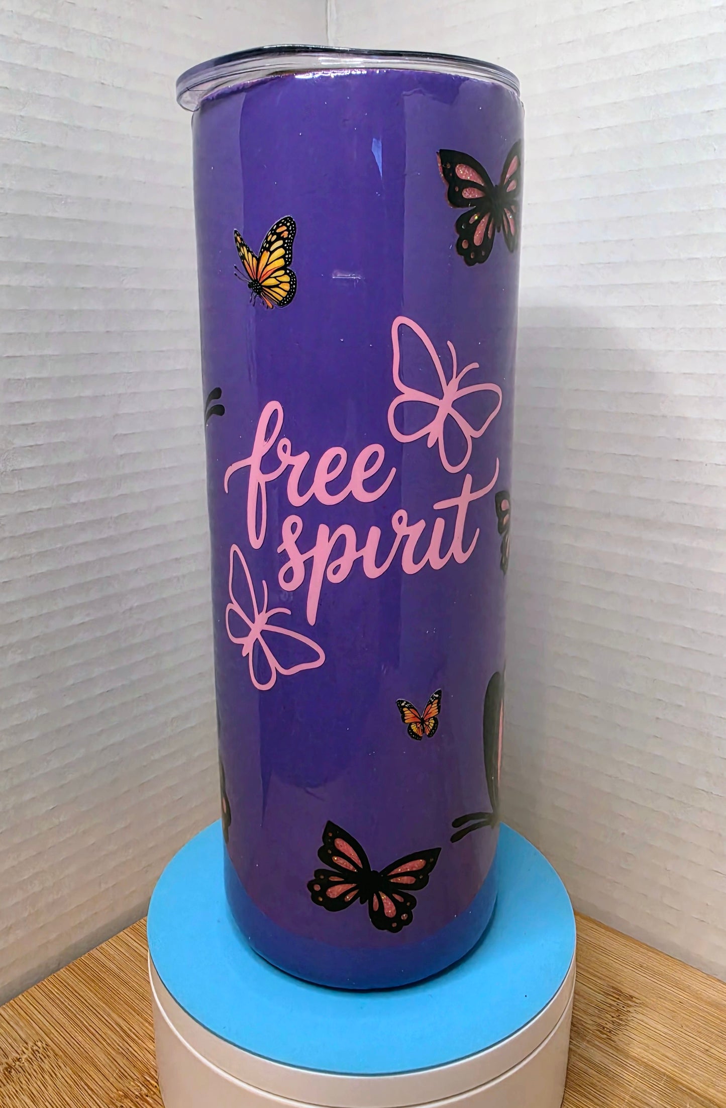 Stainless Steel Tumbler 20oz - Free Spirit Butterfly