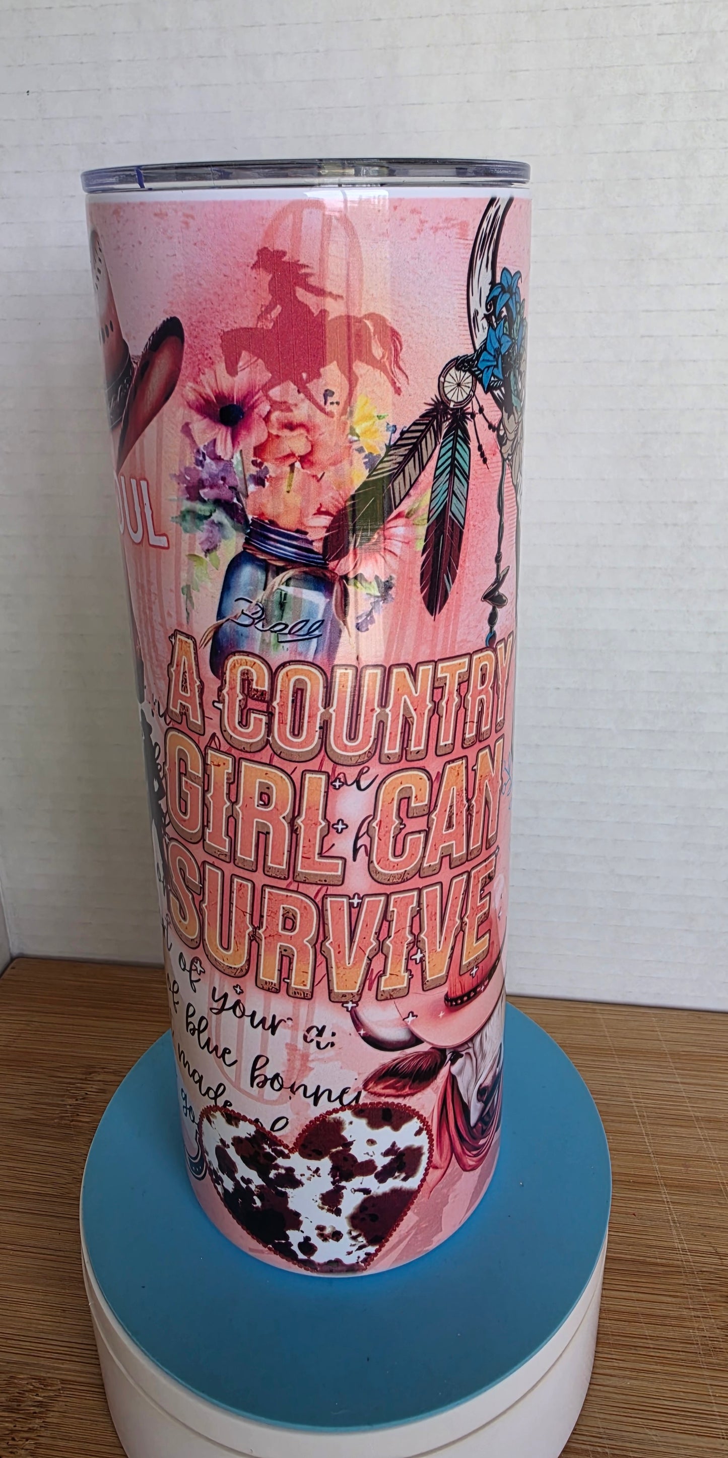 Stainless Steel Tumbler 20oz - A Country Girl Can Survive