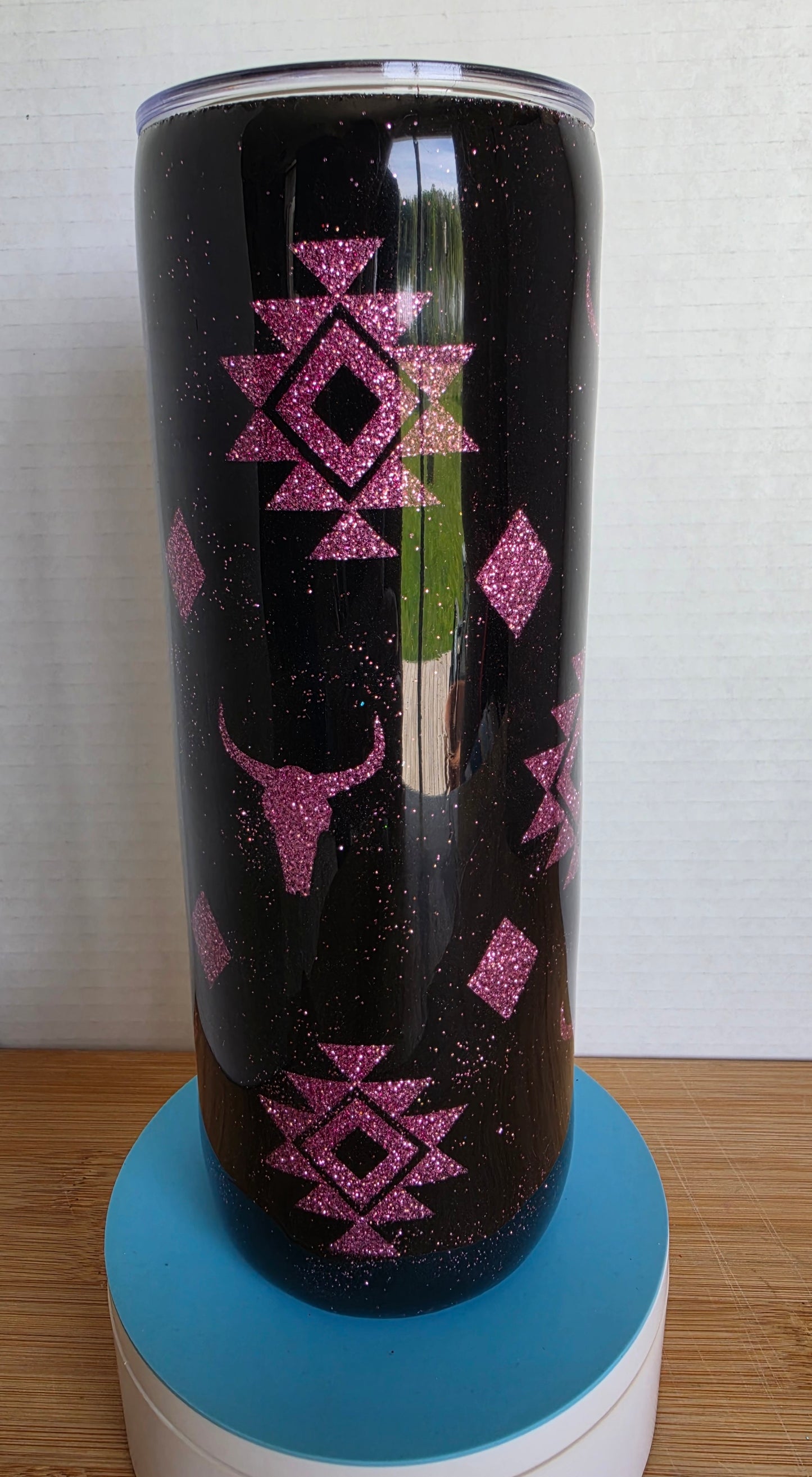 Stainless Steel Tumbler 20oz - Purple Glitter Southwest