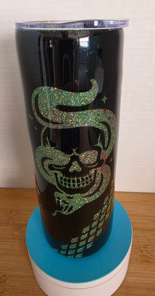Stainless Steel Tumbler 20oz  - Glitter Peekaboo Snake