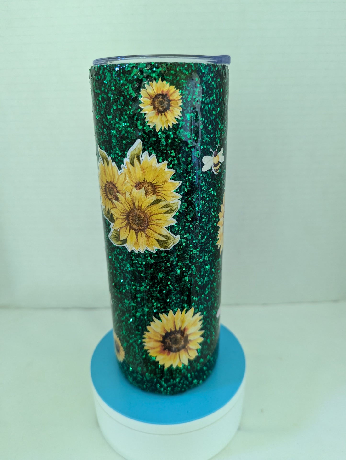 Green Glitter and Sunflowers