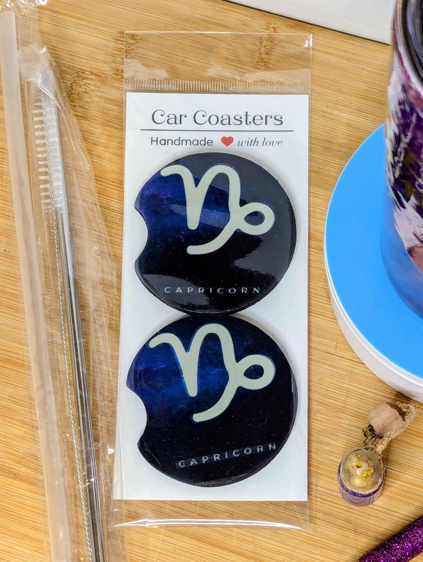 Capricorn Glitter Tumbler Gift Set