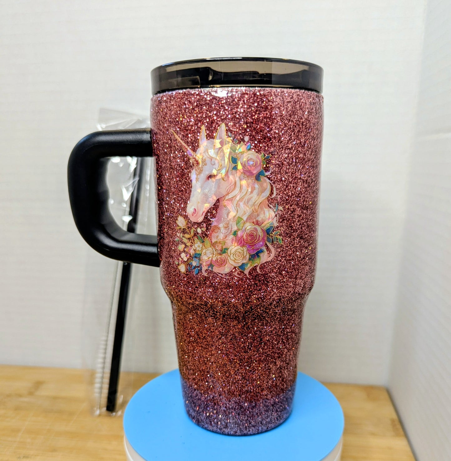 Stainless Steel Tumbler 14oz Glitter Unicorn