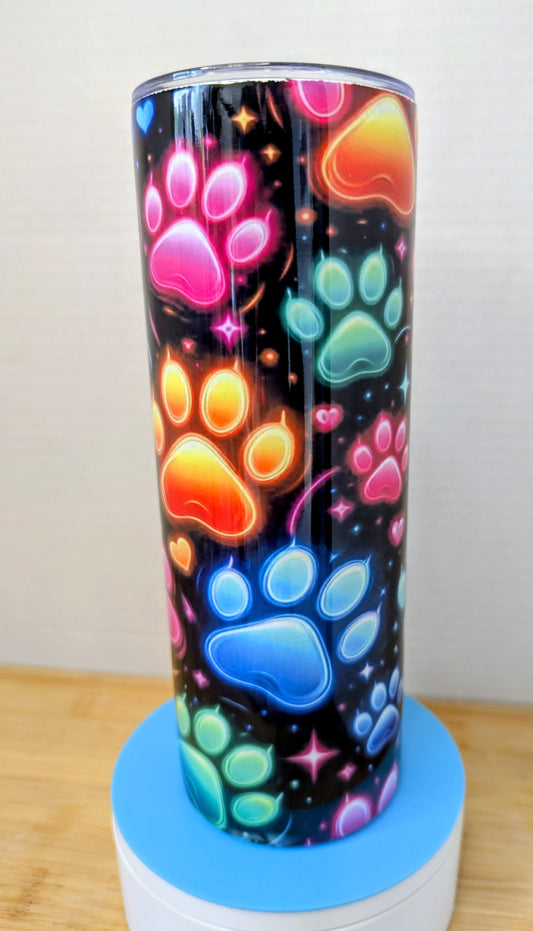 Stainless Steel Tumbler 20oz - Bright Dog Paws