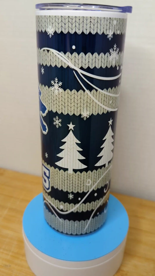 Stainless Steel Tumbler 20oz - Lions Knit Sweater