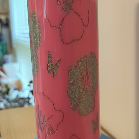 Flowers Silver Glitter