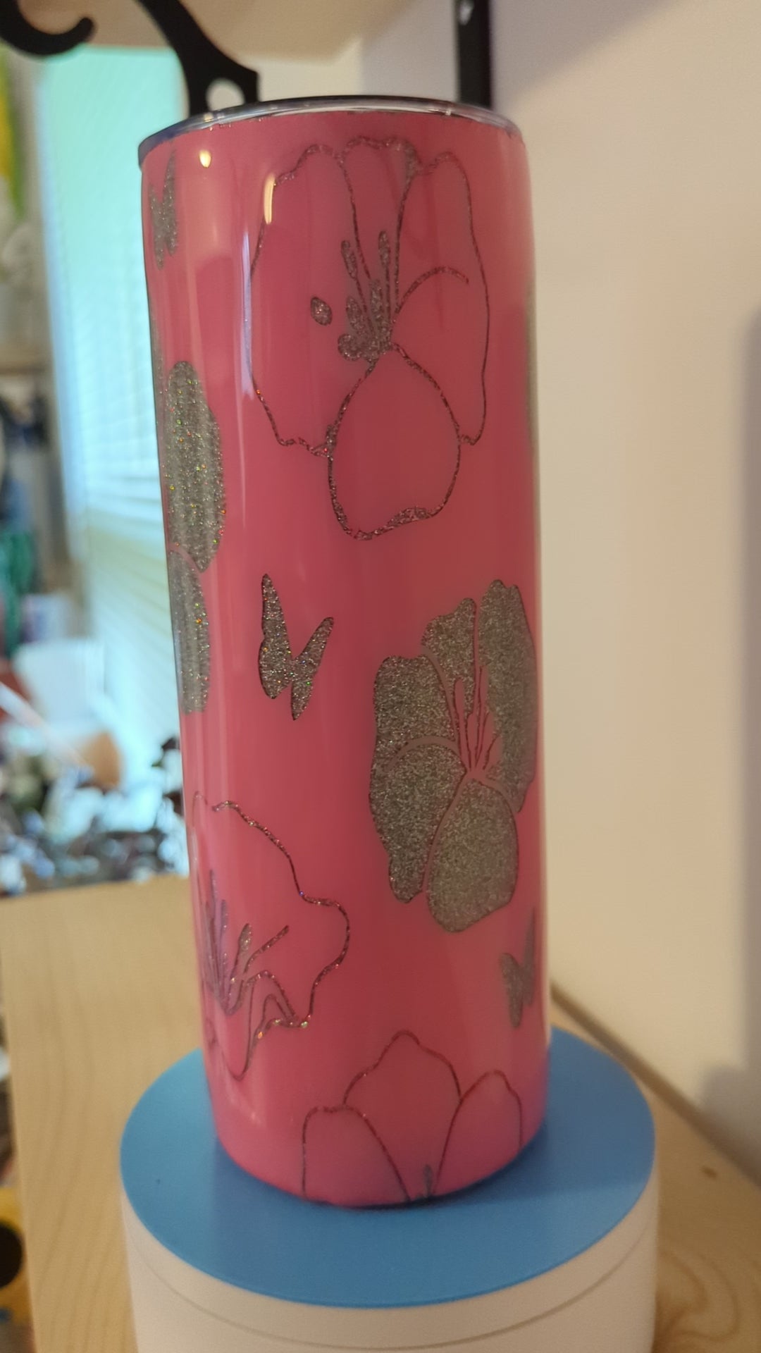 Flowers Silver Glitter