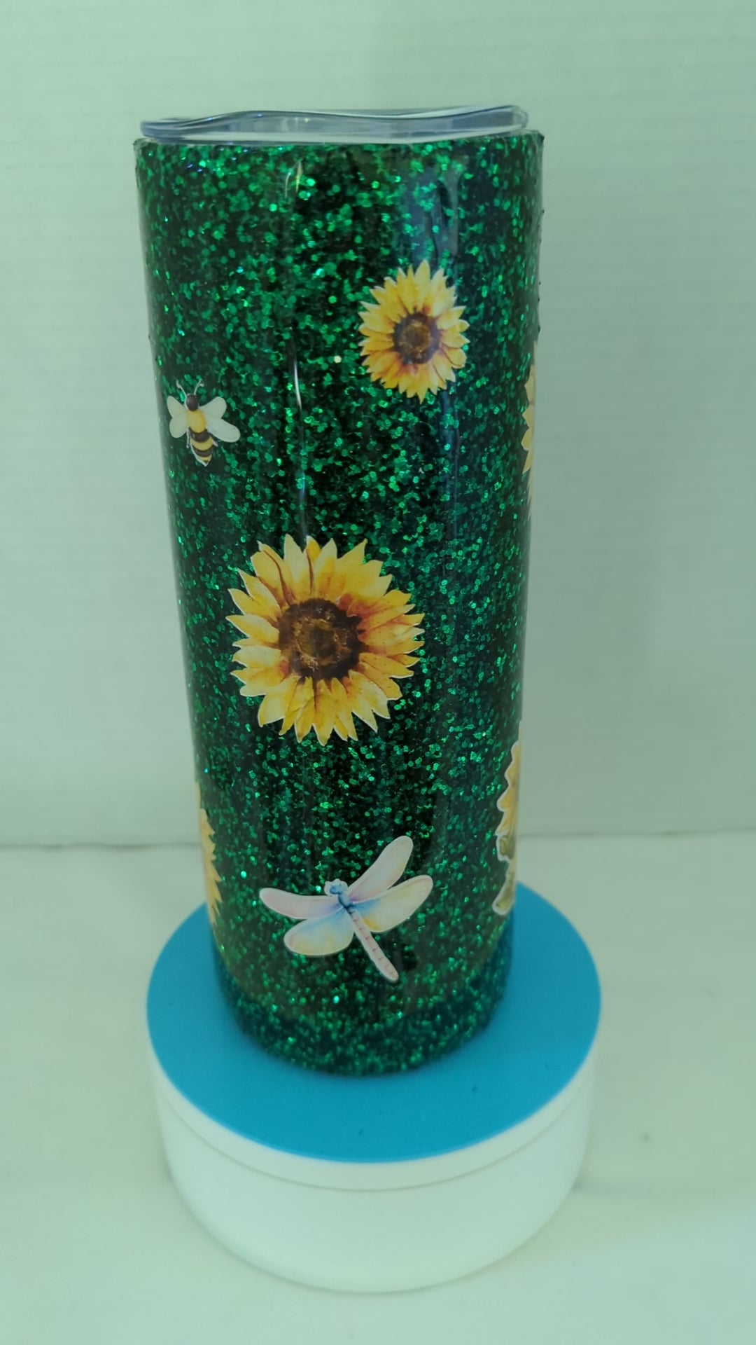 Green Glitter and Sunflowers