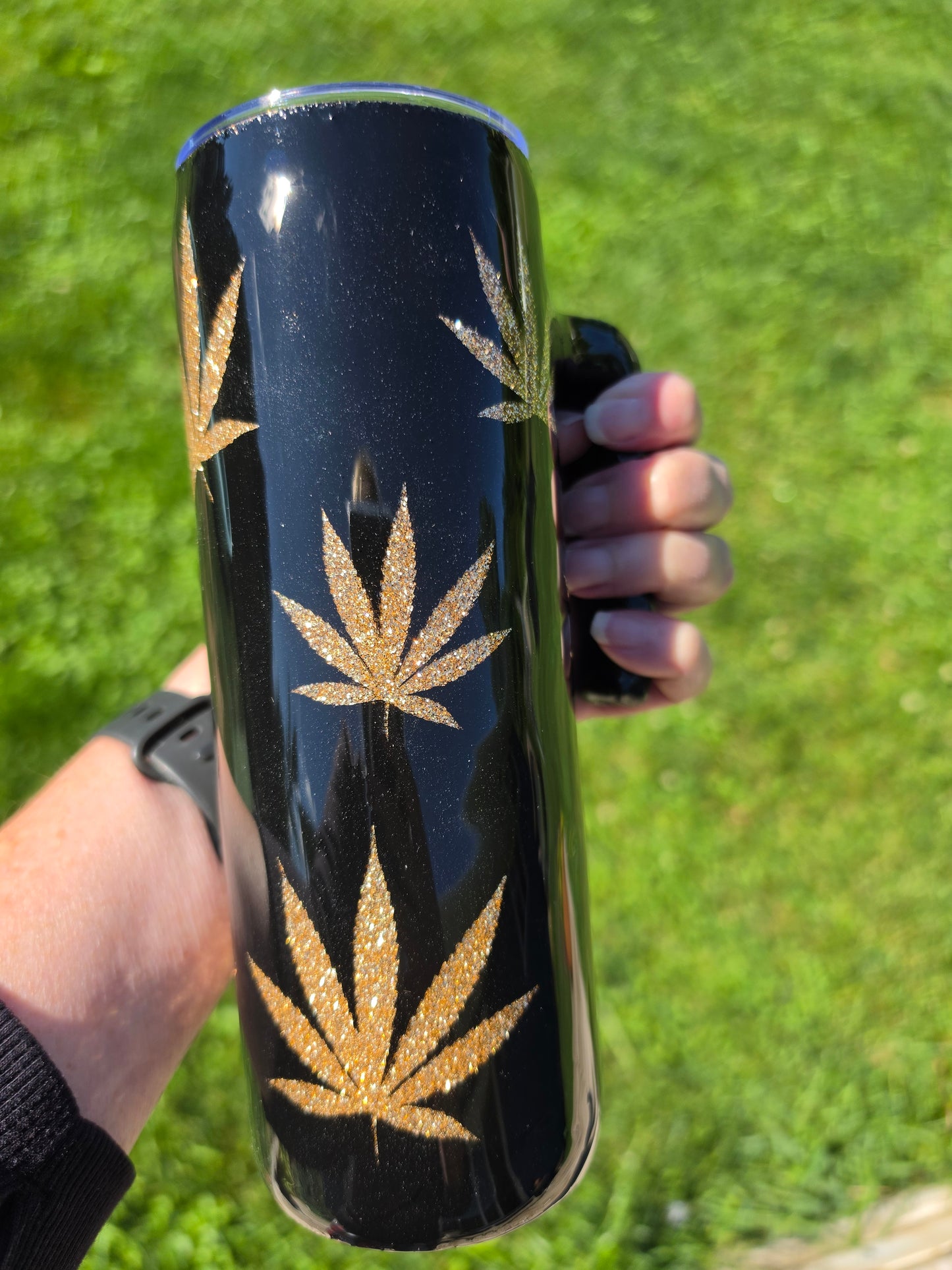 Stainless Steel Tumbler 20oz with Handle - 420 Don't Panic It's Organic